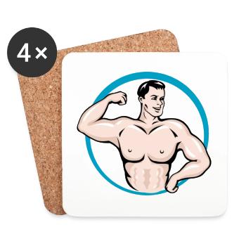 body builder - Coasters (set of 4) - white - Front