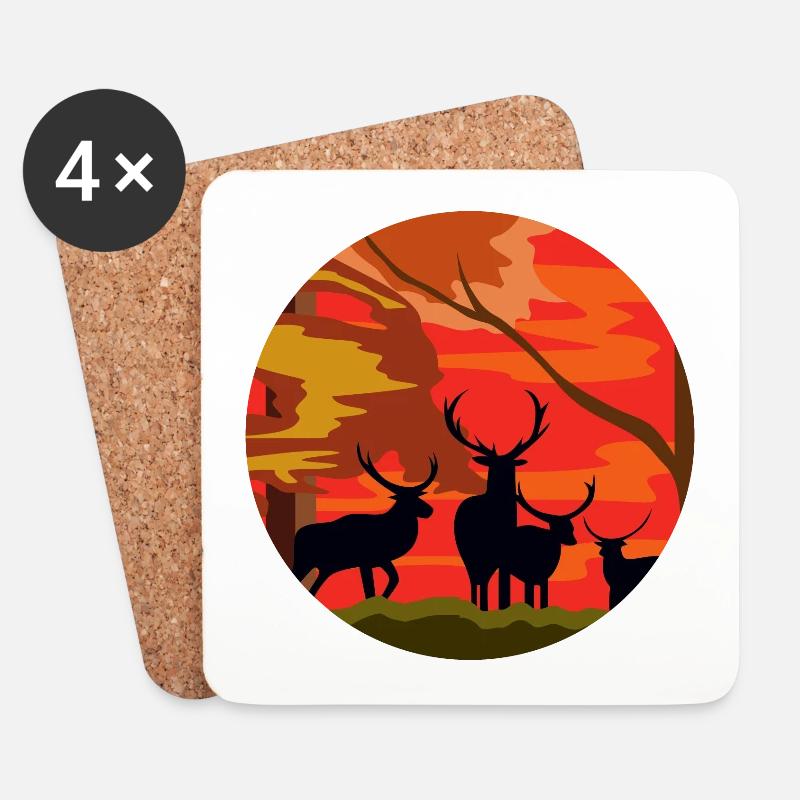 Rentiere - Untersetzer (4er-Set) - Weiß