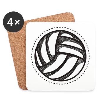 Ballsport Wasserball - Untersetzer (4er-Set) - Weiß - Vorne