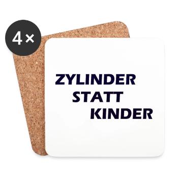 Auto Spruch - Untersetzer (4er-Set) - Weiß - Vorne
