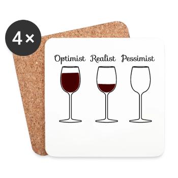 Wine saying - Coasters (set of 4) - white - Front