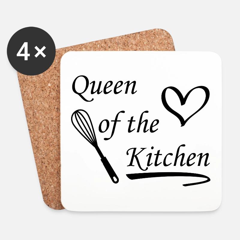 Queen of the Kitchen - Untersetzer (4er-Set) - Weiß