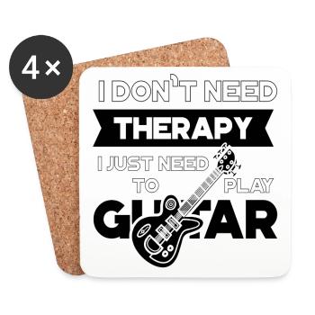 Gitarre Elektrogitarre Spruch - Untersetzer (4er-Set) - Weiß - Vorne