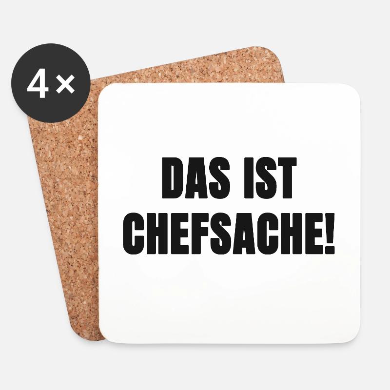 Chefsache Spruch - Untersetzer (4er-Set) - Weiß