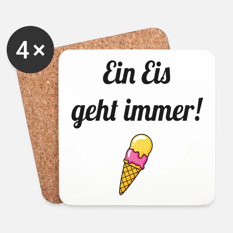 Eis Spruch - Untersetzer (4er-Set) - Weiß