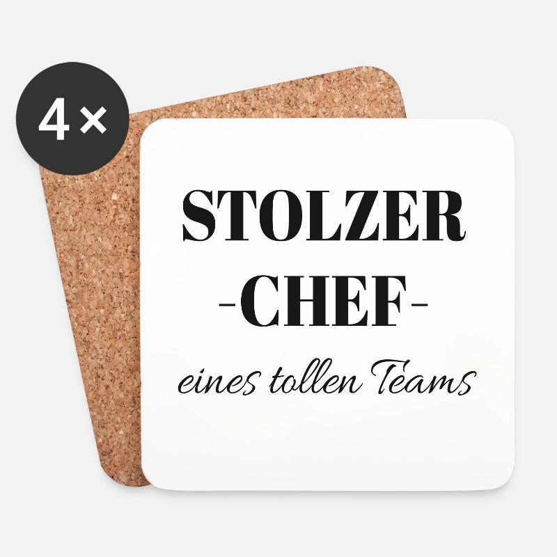 stolzer Chef - Untersetzer (4er-Set) - Weiß