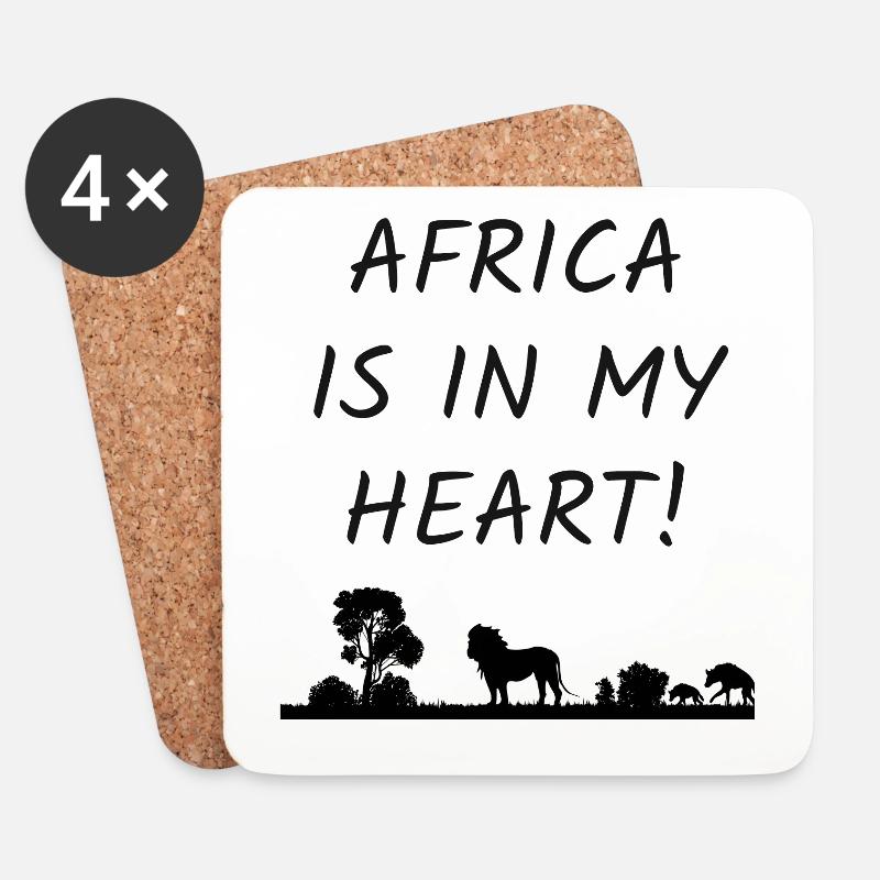 Afrika Africa - Untersetzer (4er-Set) - Weiß