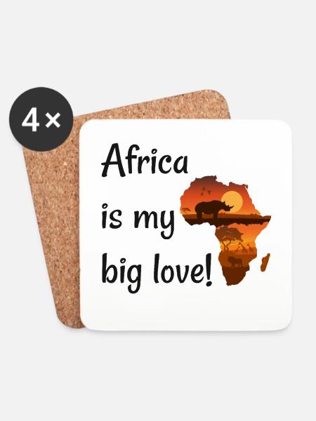 Afrika - Untersetzer (4er-Set) - Weiß