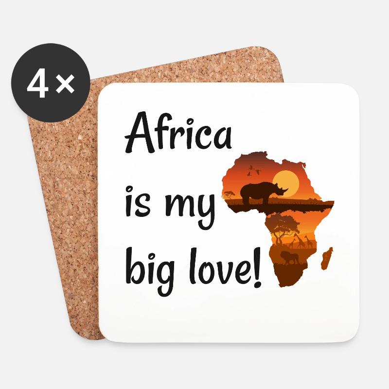 Afrika - Untersetzer (4er-Set) - Weiß