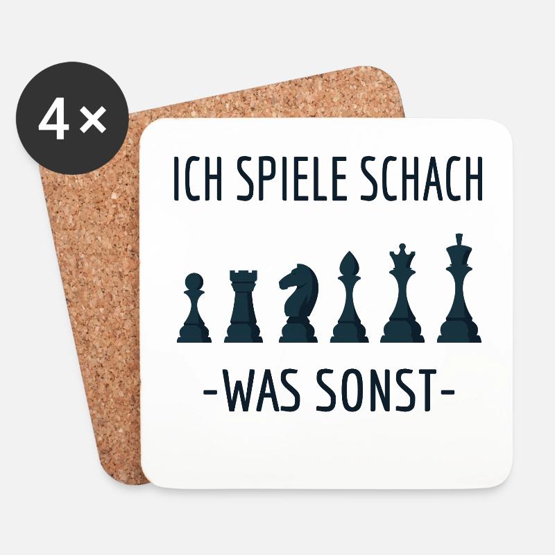 Schach - Untersetzer (4er-Set) - Weiß