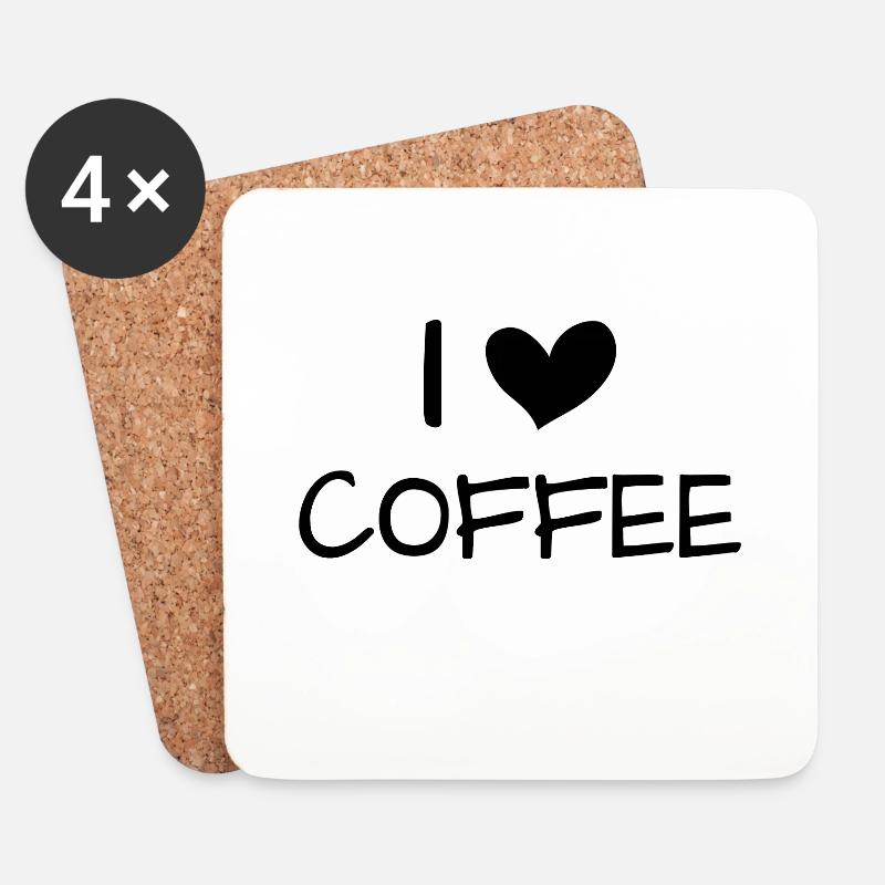 I love coffee - Untersetzer (4er-Set) - Weiß