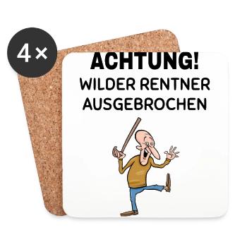 Rentner Spruch - Untersetzer (4er-Set) - Weiß - Vorne