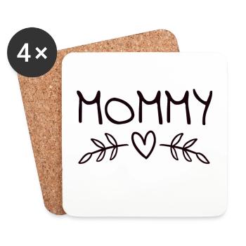 Maman - Dessous de verre (lot de 4) - blanc - Devant