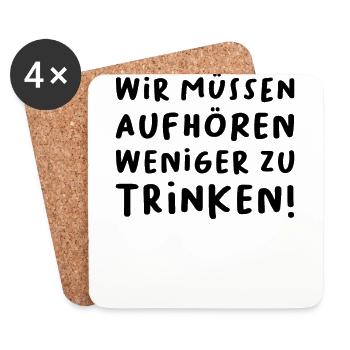 Lustiger Party Spruch - Untersetzer (4er-Set) - Weiß - Vorne