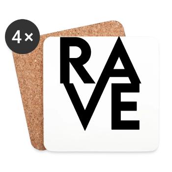 Rave Raver - Dessous de verre (lot de 4) - blanc - Devant