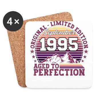 Original September 1995 27th Birthday Gift - Coasters (set of 4) - white - Front