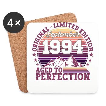 Original September 1994 28. Geburtstag Geschenk - Untersetzer (4er-Set) - Weiß - Vorne
