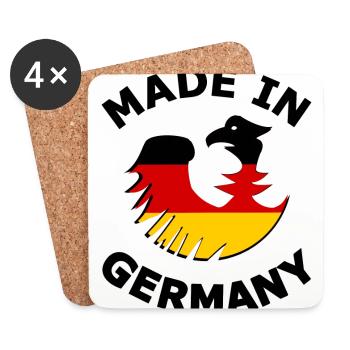 Original aus Deutschland - Untersetzer (4er-Set) - Weiß - Vorne