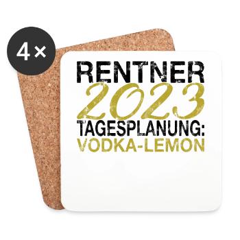 Rentner 2023 Spruch - Untersetzer (4er-Set) - Weiß - Vorne