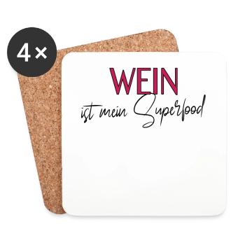 cooler Wein Spruch - Untersetzer (4er-Set) - Weiß - Vorne