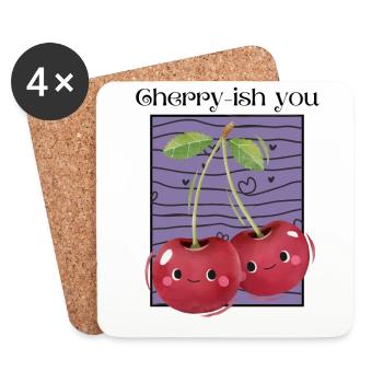 Cherry-ish You - Dessous de verre (lot de 4) - blanc - Devant