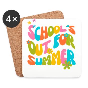 Lustige Lehrerferienschule ist für den Sommer aus - Untersetzer (4er-Set) - Weiß - Vorne