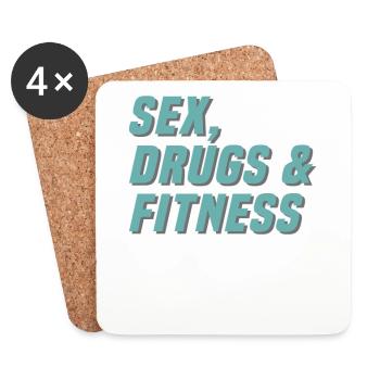 Sex drugs and fitness - Untersetzer (4er-Set) - Weiß - Vorne