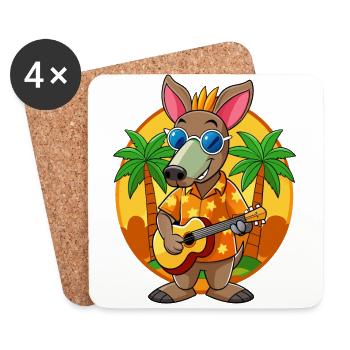 Lustige Erdferkel Cartoon Sommer Strand Sonnenbrille - Untersetzer (4er-Set) - Weiß - Vorne
