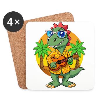 Lustige Dinosaurier Cartoon Sommer Strand Sonnenbrille - Untersetzer (4er-Set) - Weiß - Vorne