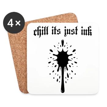 Es Ist Nur Tinte Lustiger Spruch Blut Tattoo - Untersetzer (4er-Set) - Weiß - Vorne