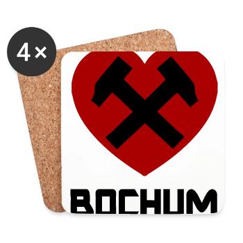 Bochum in the Ruhr area - Coasters (set of 4) - white - Front