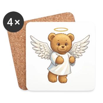 Teddy Bear Angel - Coasters (set of 4) - white - Front
