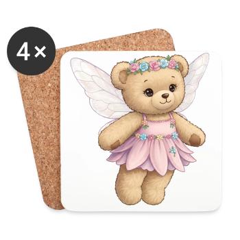 Teddy Bear Fairy - Coasters (set of 4) - white - Front