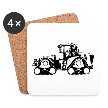 Kettentraktor - Traktor - Schlepper - Untersetzer (4er-Set) - Weiß - Vorne