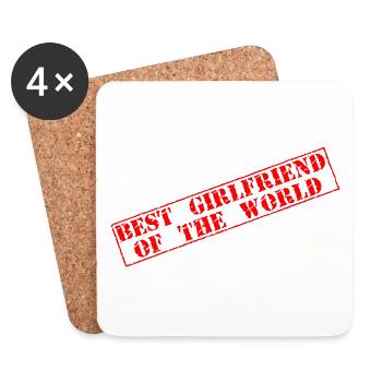 Best girlfriend of the world Best Friend World - Coasters (set of 4) - white - Front