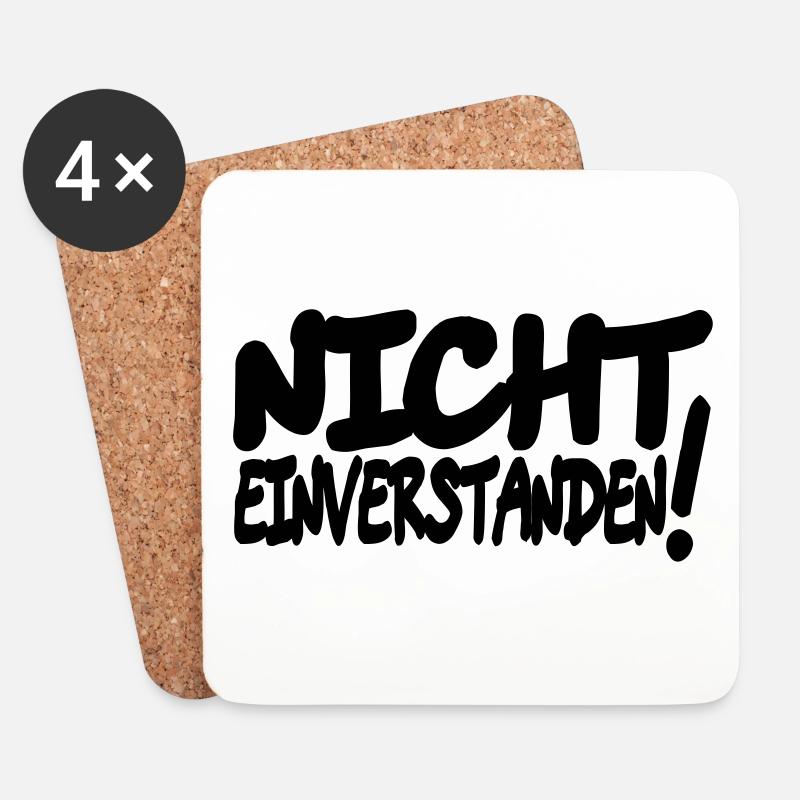 nicht einverstanden - Untersetzer (4er-Set) - Weiß