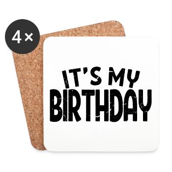 It's My Birthday Cool Birthday Party Geschenk & Outfit - Untersetzer (4er-Set) - Weiß - Vorne