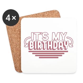 It's My Birthday Cool Birthday Party Geschenk & Outfit - Untersetzer (4er-Set) - Weiß - Vorne