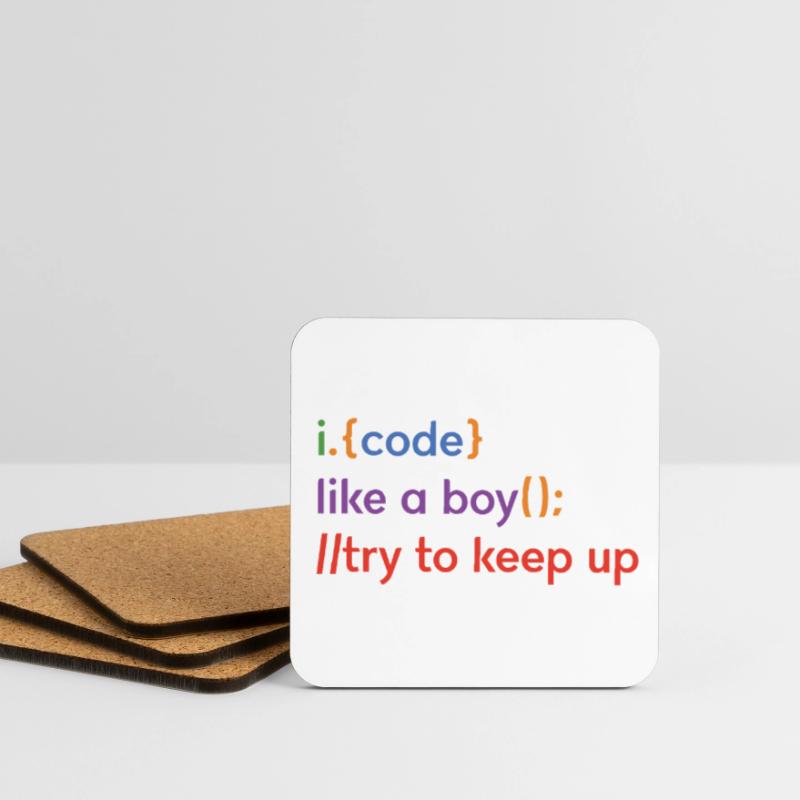 I Code Like A Boy Try To Keep Up Coder Programmer Untersetzer (4er-Set)