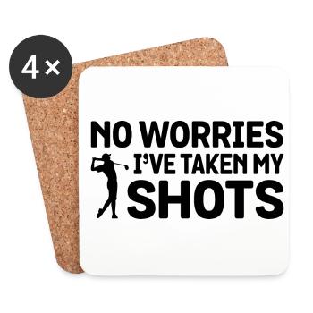 No Worries I've Taken My Shots Golf Golfing Golfer - Untersetzer (4er-Set) - Weiß - Vorne