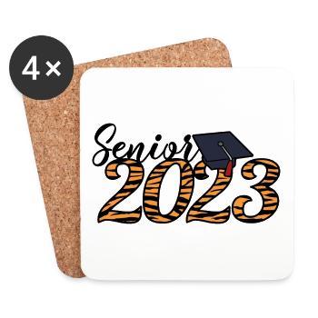 Senior 2023 Tiger Skin Graduate Graduation Geschenk - Untersetzer (4er-Set) - Weiß - Vorne