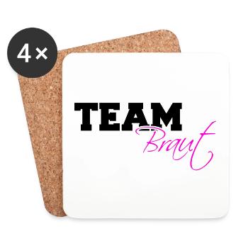 Team Braut Junggesellinnenabschied Hochzeit JGA - Untersetzer (4er-Set) - Weiß - Vorne