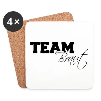 Junggesellinnenabend JGA Team Braut Hochzeit - Untersetzer (4er-Set) - Weiß - Vorne