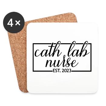 Cath Lab Nurse Est. 2023 Graduated Nursing Student - Coasters (set of 4) - white - Front