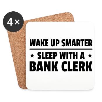Wake Up Smarter Sleep With A Bank Clerk Finance Ca - Untersetzer (4er-Set) - Weiß - Vorne