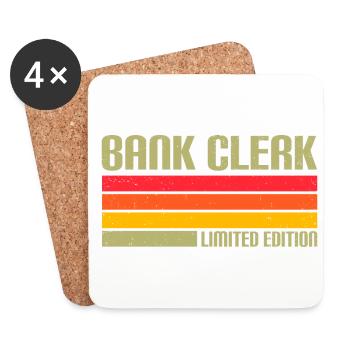 Bank Clerk Limited Edition Banker Bank Clerk Finan - Untersetzer (4er-Set) - Weiß - Vorne