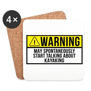 Warning May Spontaneously Start Talking About Kaya - Untersetzer (4er-Set) - Weiß - Vorne