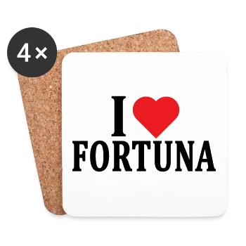 t-shirt I love Fortuna t-shirt gift idea - Coasters (set of 4) - white - Front