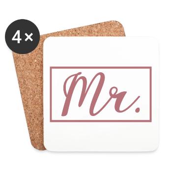 Mr. Matching Couple Verlobung Hochzeit Flitterwochen - Untersetzer (4er-Set) - Weiß - Vorne