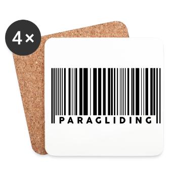 Retro Graphic Paragliding Paraglider Parachute Sky - Untersetzer (4er-Set) - Weiß - Vorne